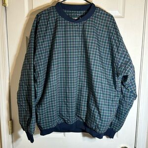 Divots premium over sized pullover plaid golf jacket